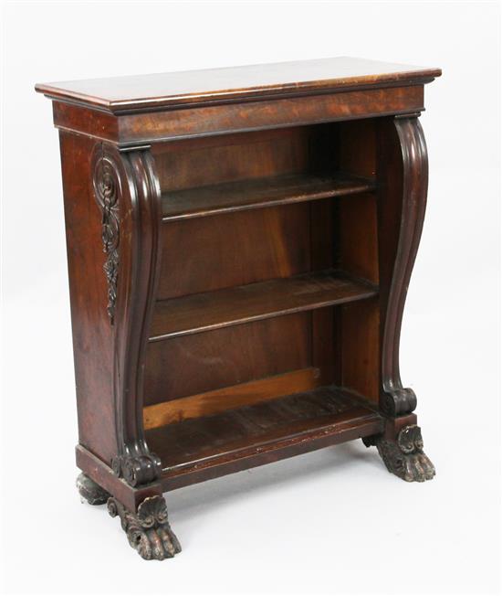 A small William IV mahogany open bookcase, W.2ft 5in. D.1ft 1in. H.2ft 11in.